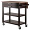 Contemporary Home Living 34.25” Brown and Beige Langdon Kitchen Cart with Two Drawers and Two Slatted Shelves